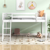 Bellemave® Wood Low Loft Bed with Ladder - Bellemave